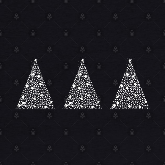 Made of shining white stars elegant Christmas tree by GULSENGUNEL